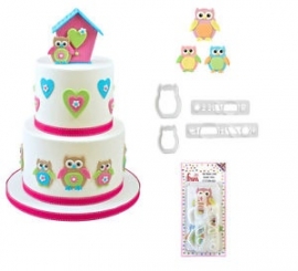 Owl mummy and baby FMM cutter set