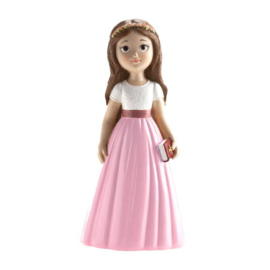 Fille communion jupe rose 16 cm