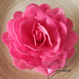 Chinese 3D Roos Extra Large Fuchsia 12.5 cm - 1 st (wafer paper)