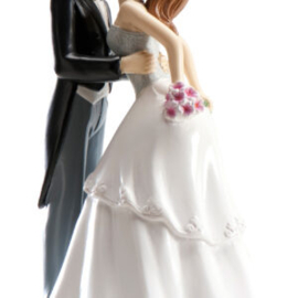 Kissing wedding B couple 16 cm (cake topper)