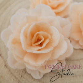 Chinesische 3D Rose Peach Large 7 cm - 3 st (Oblatenpapier)