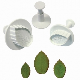 PME Rose Leaf Pluger/cutter set small set 3 pcs