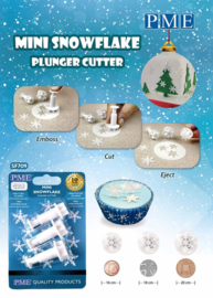 Mini snowflake plunger/cutter PME set 3 pcs