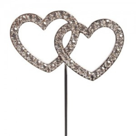 Diamond double heart cake topper (pic)- Cake Star - coeurs enlacés