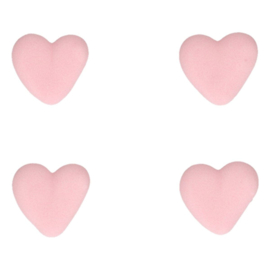 Heart Pink sugar decoration - 8 pcs