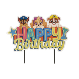 Paw Patrol Happy Birthday cake topper 16.5 x 15 cm