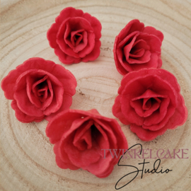 Chinese 3D Roos small Rood 4.5 cm - 5 st (wafer paper)