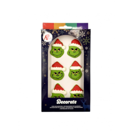 Grinch suikerdecoratie  - 6 st
