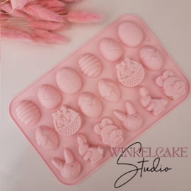 Pasen chocolade mould 18 images (silicone moud)