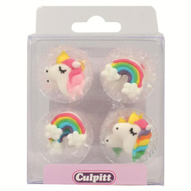 Unicorn/Rainbow Sugar Pippings 12 pcs (2.5 cm)