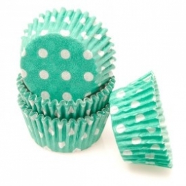 Cake cups dots Turquoise