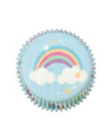 Eenhoorn/regenboog cupcakepapiertjes 24 st