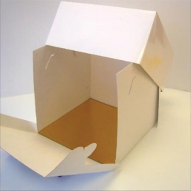 Witte hoge taartdoos 40x40x15 Cm per 10 stuks