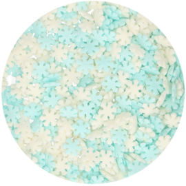 Glitter Schneeflocken Weiss/Blau 50 gr