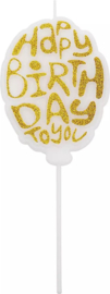 Kaars Happy Birthday Goud Glitter