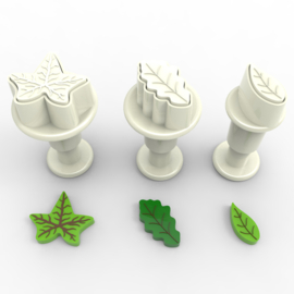 Leaf (blaadjes) mini plunger/cutter set 3 st