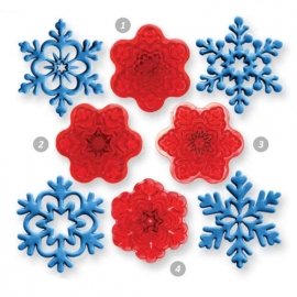 Tempon a relief flocons de neige set 4 pièces