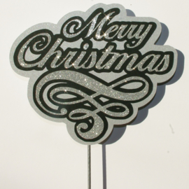 Merry Christmas argent brillant cake topper