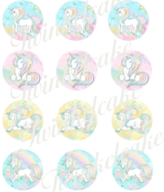 Licorne imprimé comestible cupcake 3