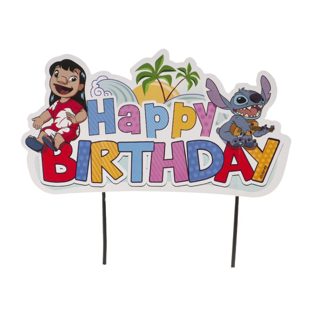 Stitch et Lilo Happy Birthday cake topper 16.5 cm