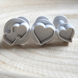 Hearts mini plunger/cutter set 3 pcs