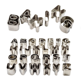 Metalen alphabet en cijfers uitstekerset PME - 36 st