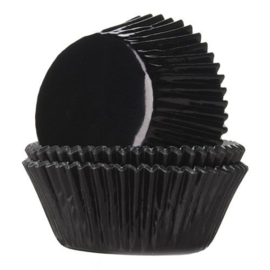 Cake cups metallic black House of marie - 25 st
