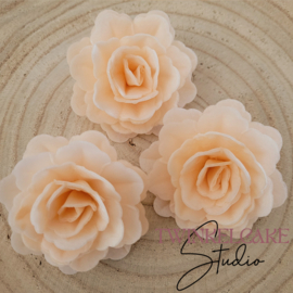 Chinese 3D Roos Large Peach 7 cm - 3 st (wafer paper)