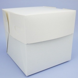 Witte hoge taartdoos 40x40x15 Cm