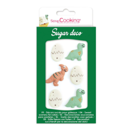 Dino/egg Sugar decorations - 6 pcs