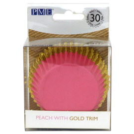 Pink with Gold Trim Baking Cups PME 30 st