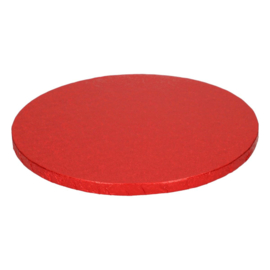 Plat à gâteau rouge rond 25 cm (drum)