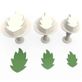Leaf (blaadjes) plunger/cutter set 3 st
