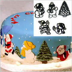 Patchwork set santa/snowman/tree