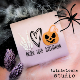 Peace Love Halloween stamp