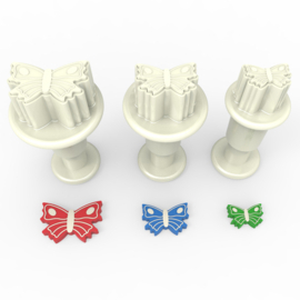 Vlinders mini plunger/uitsteker set 3 st