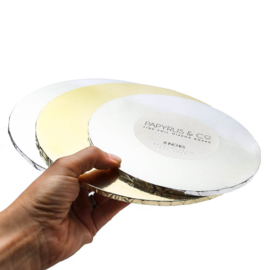 Cake Board Mirror Silver 30 cm rond (argent mirroir)