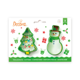 Christmas Tree and snowman cutters set - 2 pcs