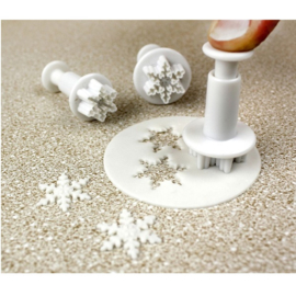 Mini snowflake plunger/cutter PME set 3 pcs