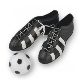 Fussballschuhs und Ball