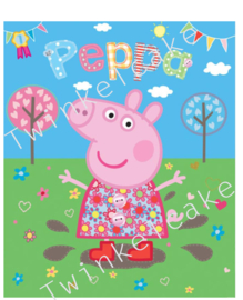 Imprimé comestible Peppa rectangulaire 1