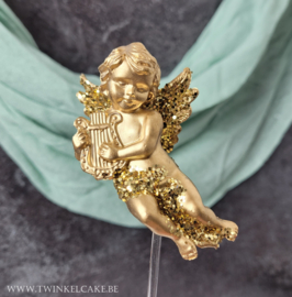 Cake topper gouden engel