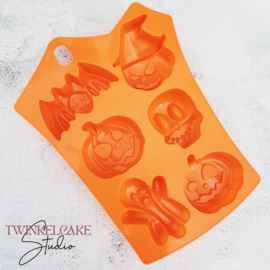 Halloween orange silicone mold 6 fig