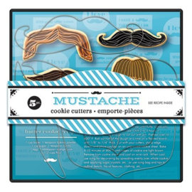 Moustache metalen uitsteker set 5 st