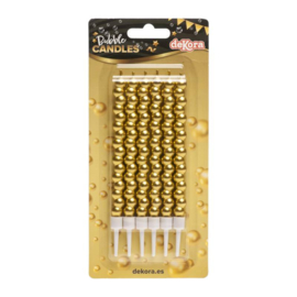 Bubble Candles Gold 14 cm - 6 pcs