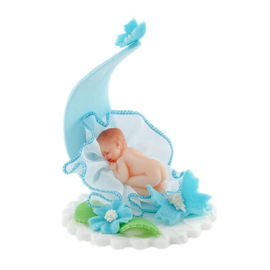 Baby in schelp met vlinders blauw (eetbaar) 3D - ENKEL IN WINKEL
