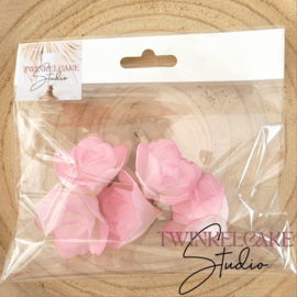 China 3D Rose small Light Pink 4.5 cm - 5 pcs (wafer paper)