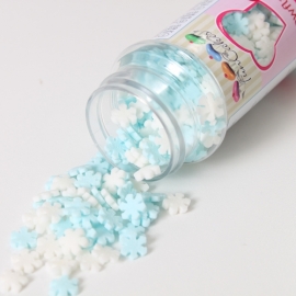 Glitter Schneeflocken Weiss/Blau 50 gr