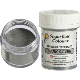 Sugarflair Dark Silver Glitter Dust 10 gr - E171 free