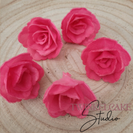 Chinese 3D Roos small Fuchsia 4.5 cm - 5 st (wafer paper)
